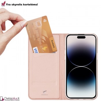 Dux Ducis Skin Pro dirbtinės odos dėklas - rausvas (Apple Iphone 15 Plus) Dux Ducis Skin Pro dirbtinės odos dėklas - rausvas (Apple Iphone 15 Plus)